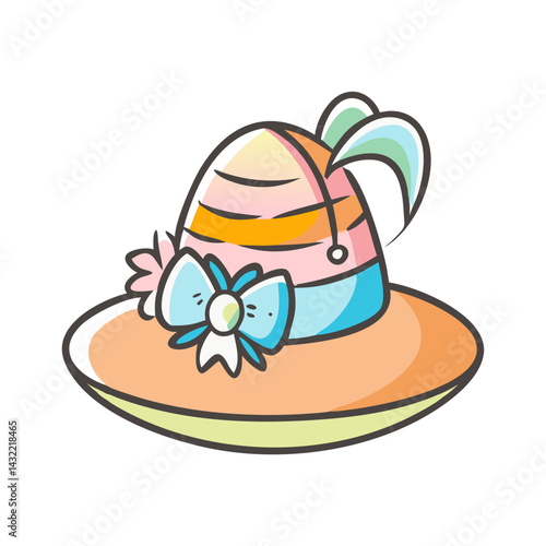 easter bonnet icon, easter bonnet vector illustration-simple illustration of easter bonnet, perfect for easter bonnet logos and icons