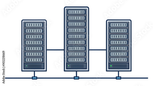 Server stack vector center network symb