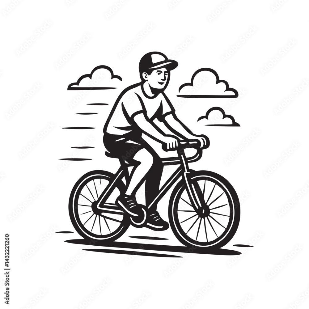 man cycling leisurely man cycling leisurely