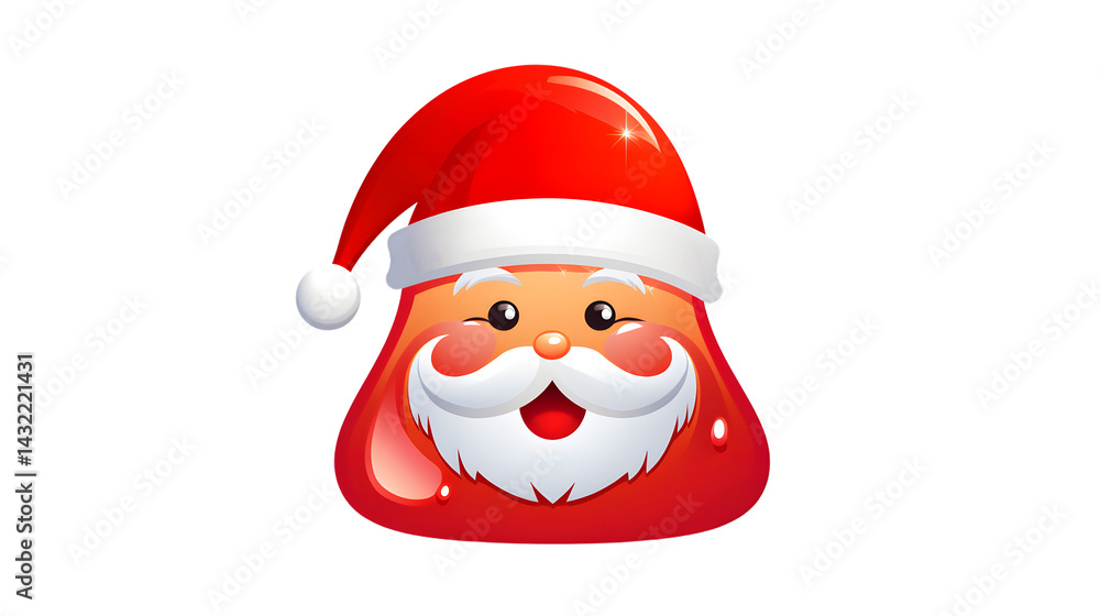 Adorable Droplet Wearing Santa's Hat for Christmas Celebration - Festive Stock Image Adorable Droplet Wearing Santa's Hat for Christmas Celebration - Festive Stock Image