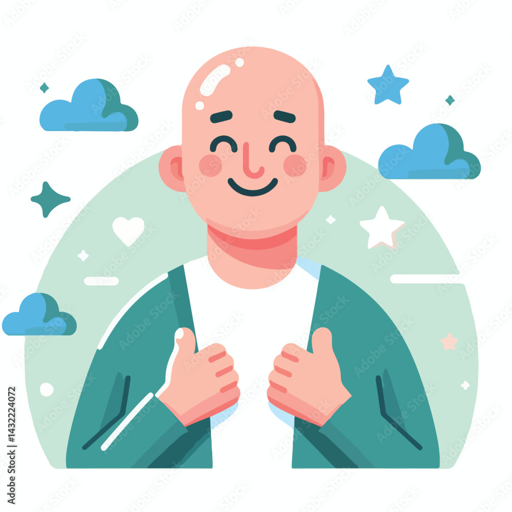 Obraz premium bald adult man vector image
