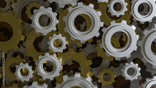 Wallpaper Mural The Gear Background for engineer or technology concept 3d rendering. Torontodigital.ca