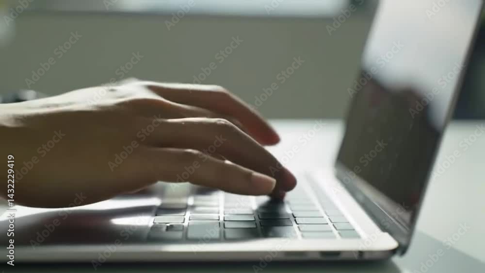 Typing on laptop keyboard for work or study productivity and efficiency video 4k Typing on laptop keyboard for work or study productivity and efficiency video 4k