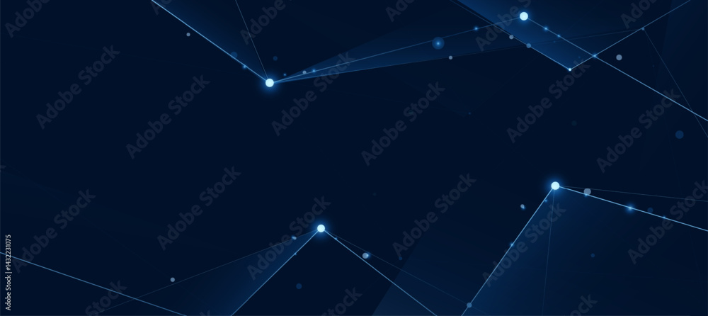 Fototapeta premium Network connection technology background. Futuristic digital glowing blue lines. innovation background for tech event poster or corporate business concept