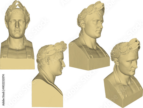 vector sketch illustration design of a statue of a greek philosopher roman hero profile