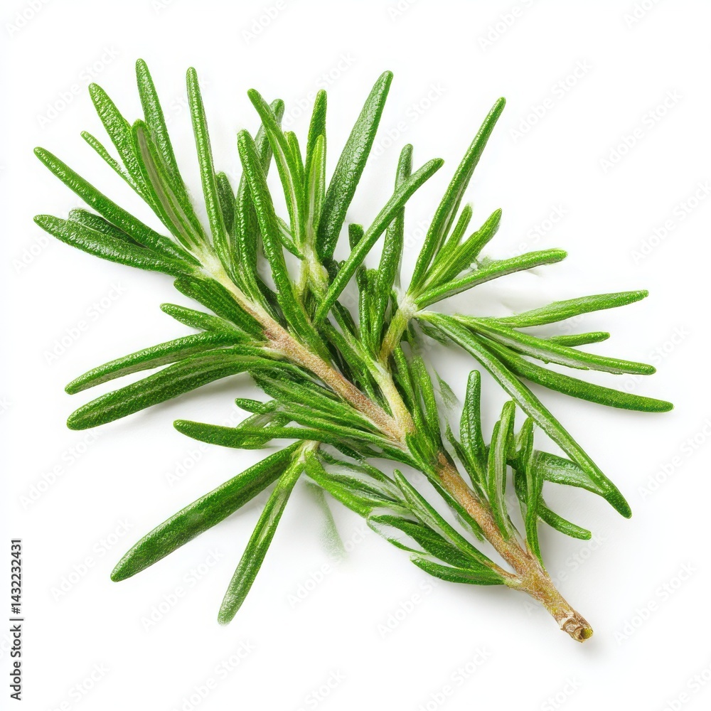 Fototapeta premium Fresh rosemary sprig close up isolated on white background