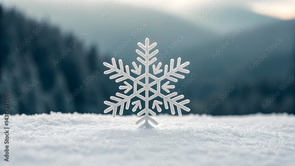 Snowflake vector cold winter weather flat
