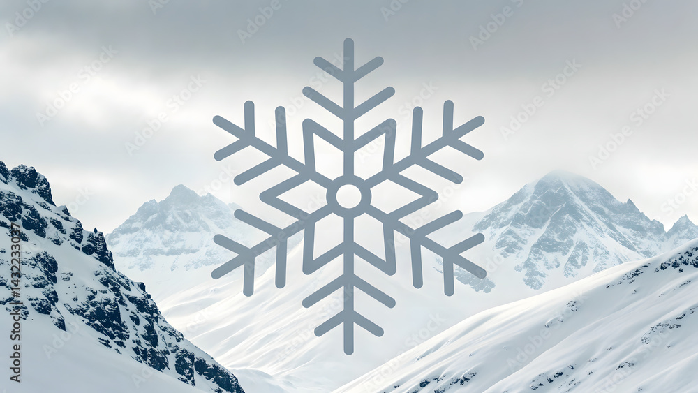 Snowflake vector cold winter weather flat