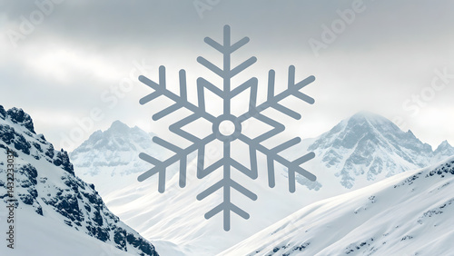 Obraz na płótnie Snowflake vector cold winter weather flat w salonie