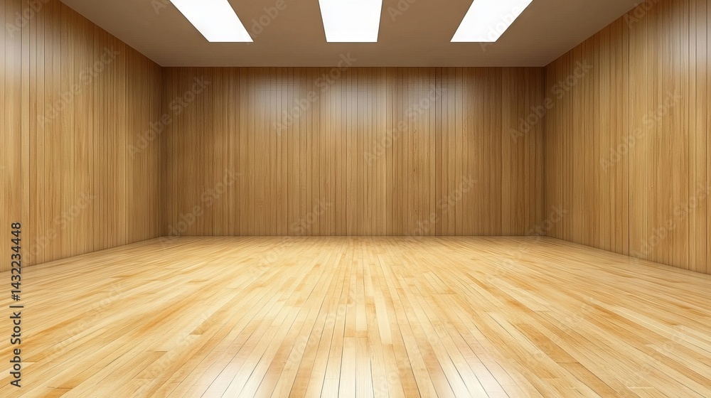 Fototapeta premium Empty Light-Filled Wooden Room Interior