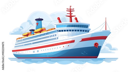 Whimsical large cruise ship sailing on car, playful transportation concept