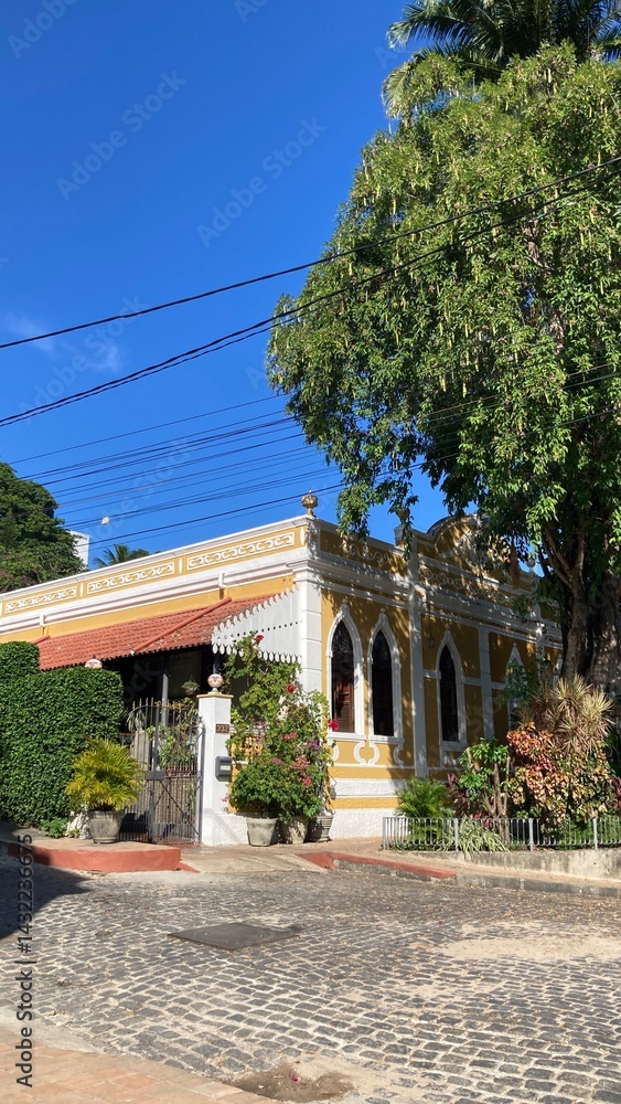 Fototapeta premium Olinda, Pernambuco, Brazil. 01,14, 2024. Views of the city of Olinda and Recife seen from the hills of Olinda and sunset on the skyline.