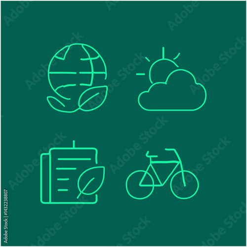 Attractive Hand Drawn Doodle Net Zero Elements Vector Illustration	
