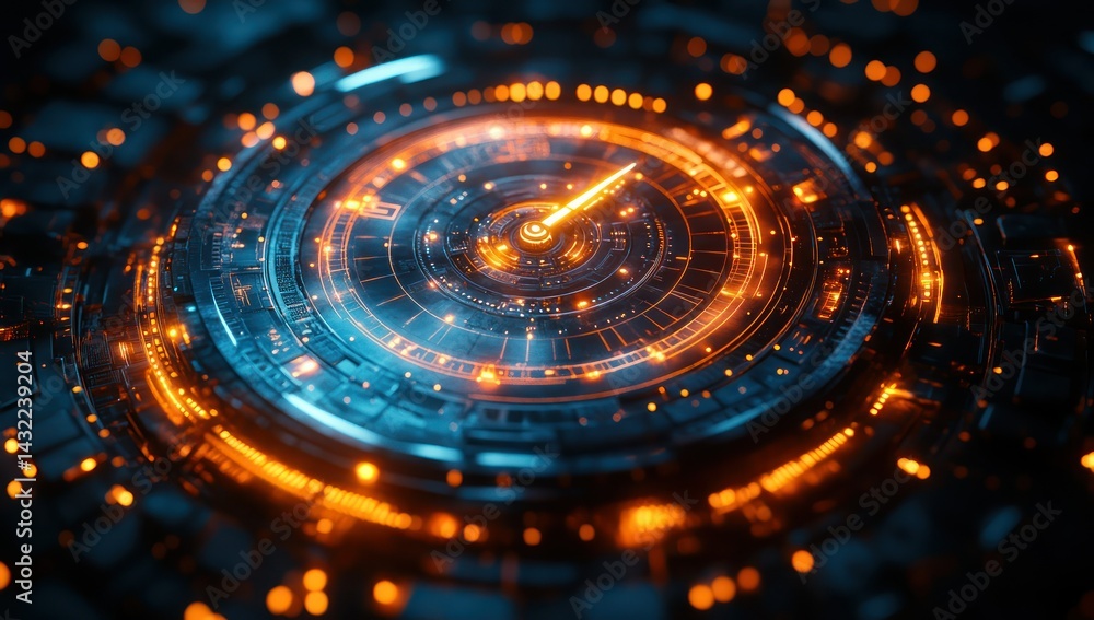 Fototapeta premium Futuristic Tech Circular Interface.