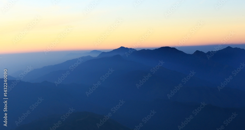 Fototapeta premium Mulayit Taung, the highest peak of the DKBA Karen Buddhist Autonomous Region in Myawaddy Province, Union of Myanmar. 