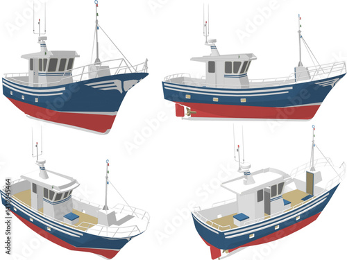 Vector sketch illustration of a silhouette of a patrol boat design for securing sea waters