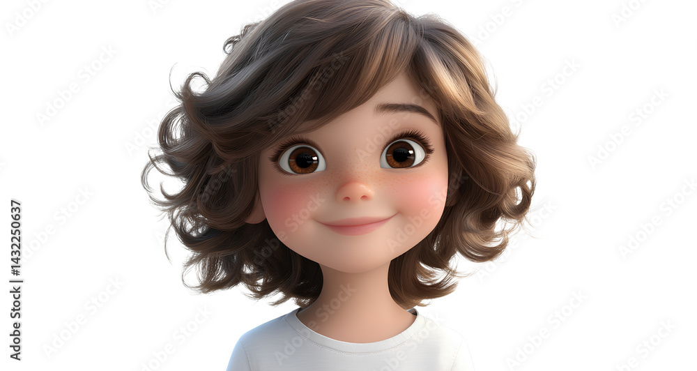 A little girl smiling, wearing a white t-shirt, isolated on a transparent background, A little girl smiling, wearing a white t-shirt, isolated on a transparent background,