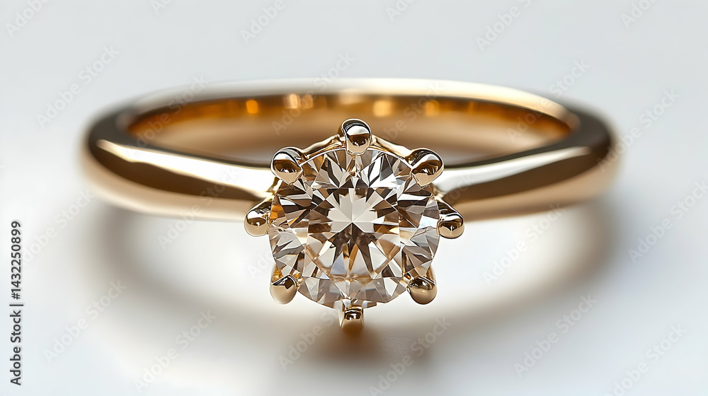 Close-up of a Sparkling Gold Engagement Ring Close-up of a Sparkling Gold Engagement Ring