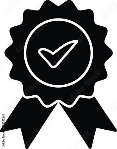 Award Badge Icon, Quality Seal, Verified Certification Symbol