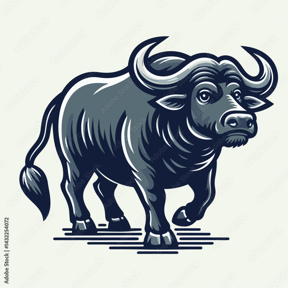 Obraz premium buffalo vector illustration
