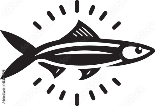 fish vector illustration, fish logo silhouette vector