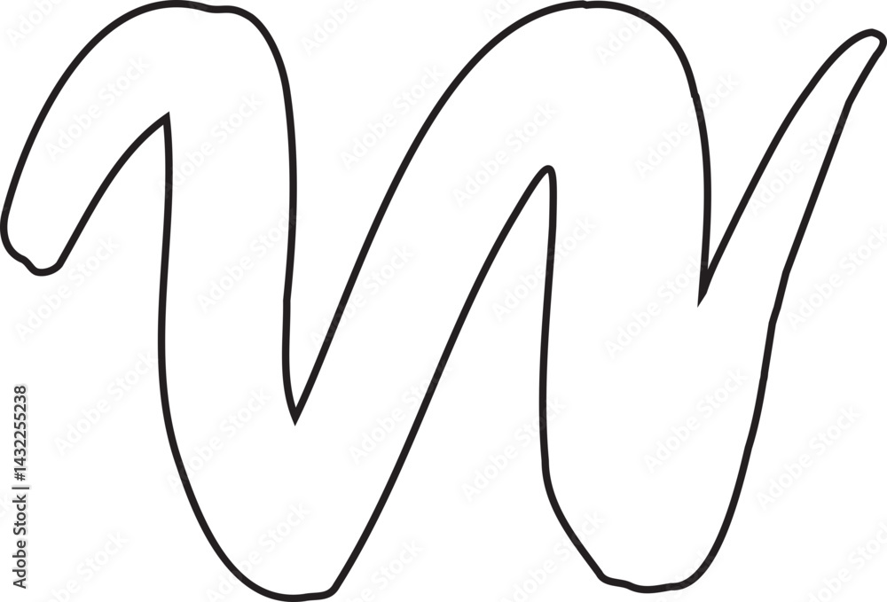 Obraz premium Abstract Flower Minimalist Line Art Hand Drawn