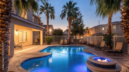 Wallpaper Mural Desert home poolside evening relaxation Torontodigital.ca