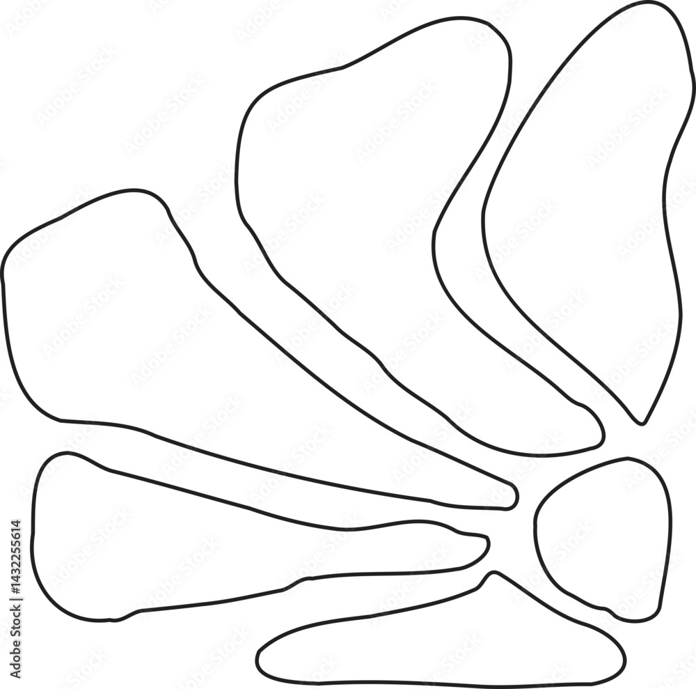 Obraz premium Abstract Flower Minimalist Line Art Hand Drawn