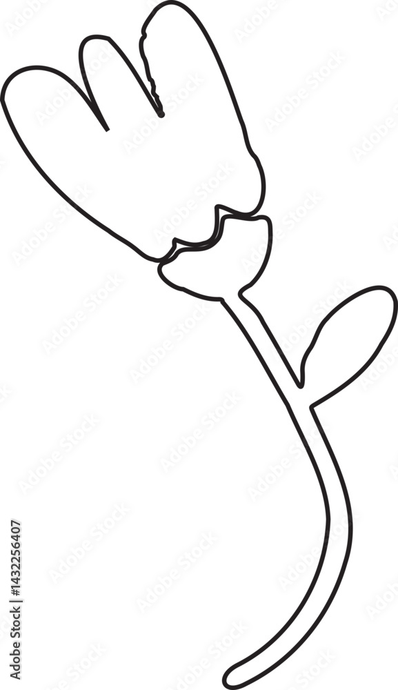 Abstract Flower Minimalist Line Art Hand Drawn Abstract Flower Minimalist Line Art Hand Drawn