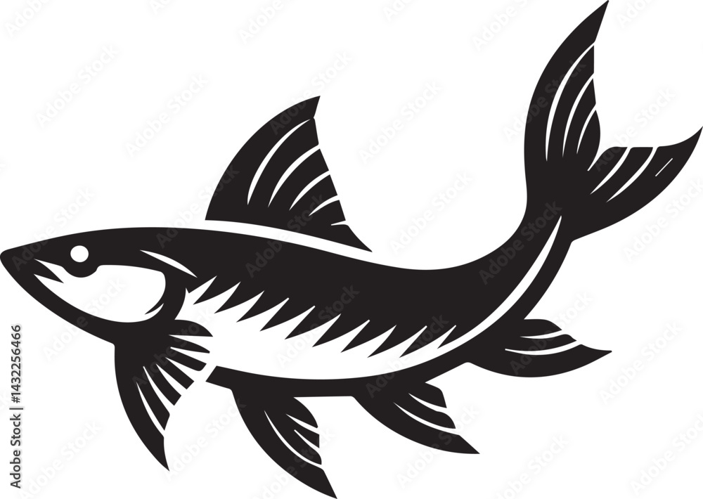 Obraz premium fish vector illustration, fish logo silhouette vector