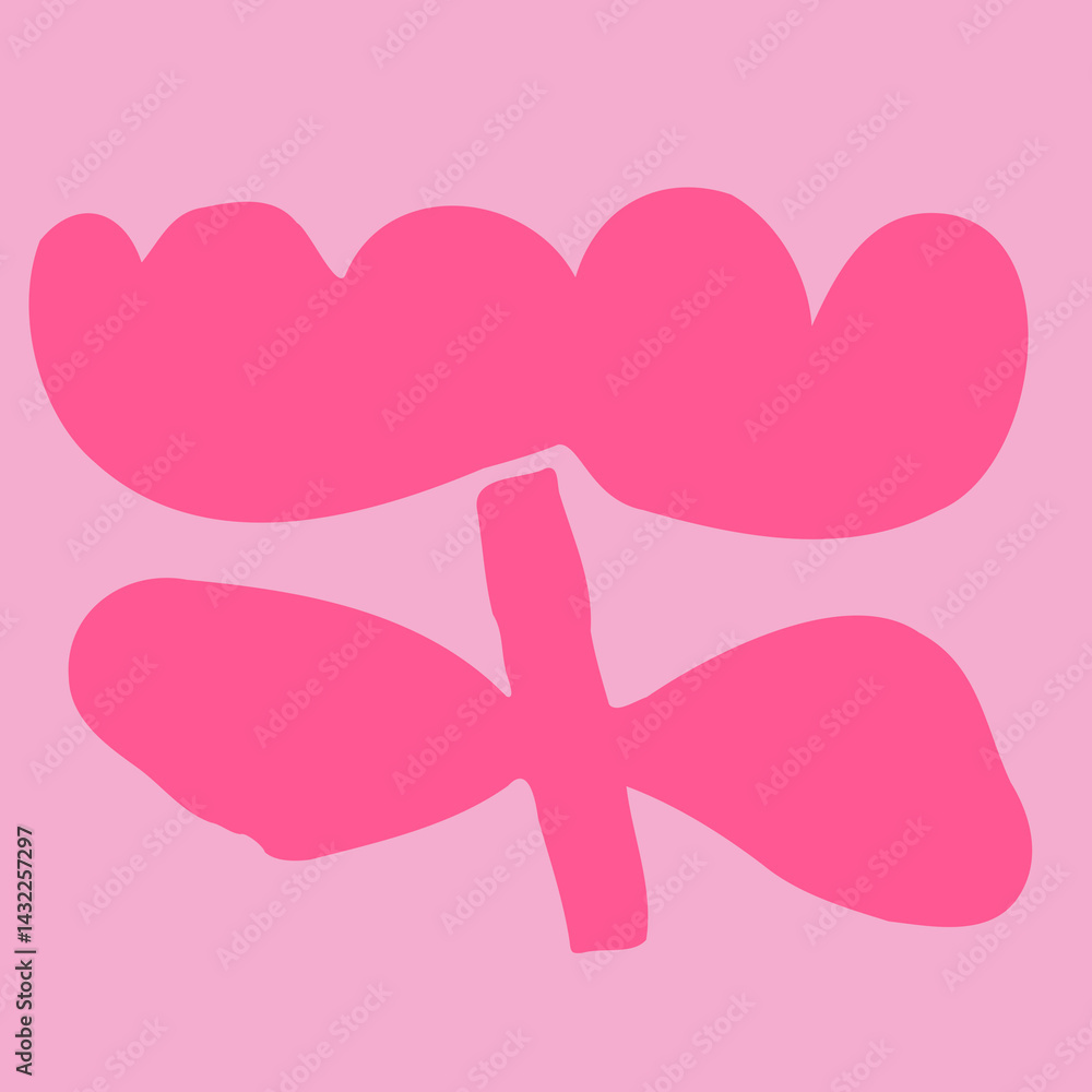 Abstract Flower Shape Poster Hand Drawn Abstract Flower Shape Poster Hand Drawn
