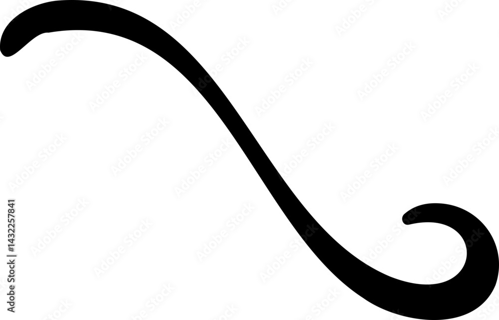 Calligraphy Curvy Line Floral Decoration Calligraphy Curvy Line Floral Decoration
