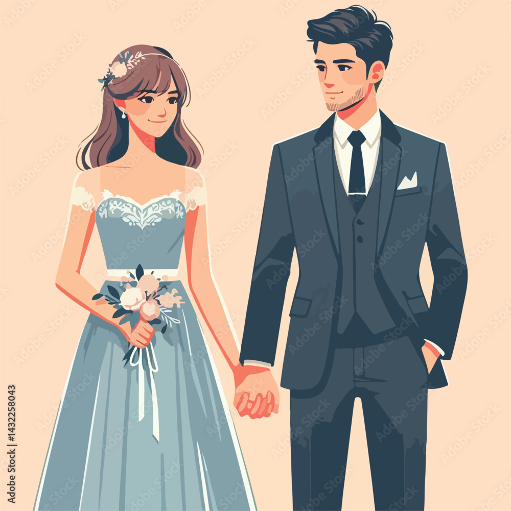 vector image of man and woman wearing cool suit and beautiful dress vector image of man and woman wearing cool suit and beautiful dress