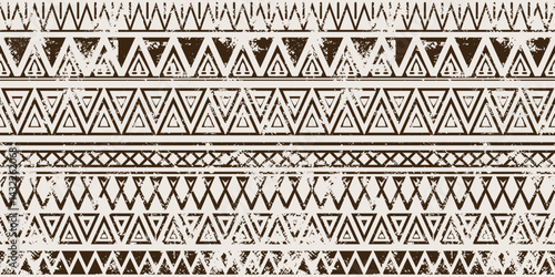 Seamless pattern, ethnic background, geometric ornament, vector design, border