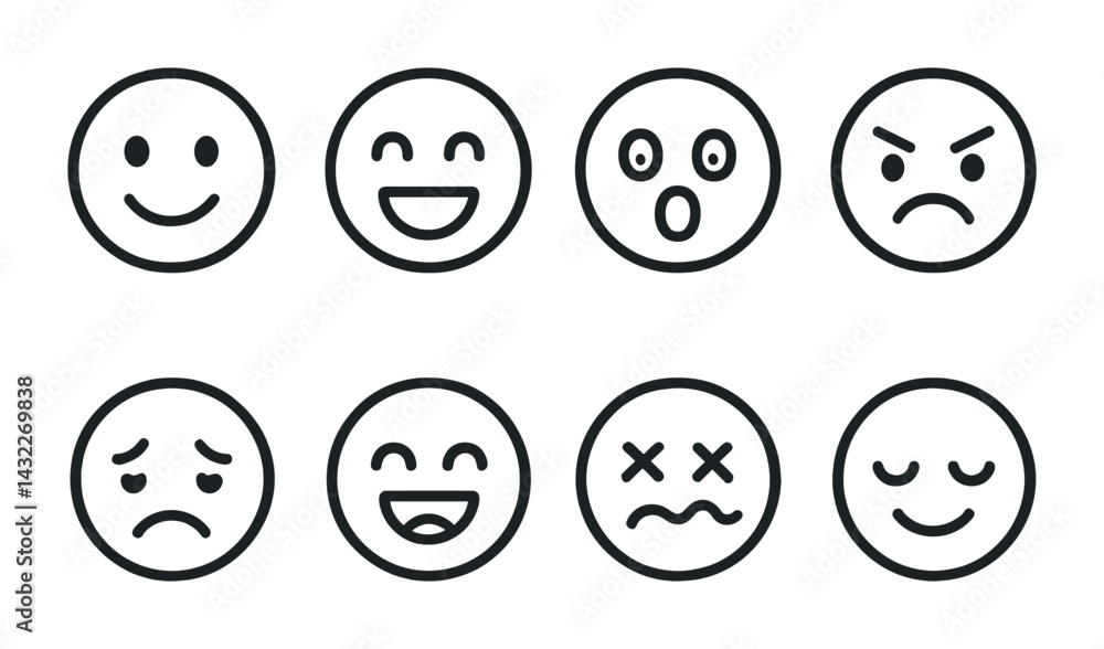 funny face, people icons set funny face, people icons set