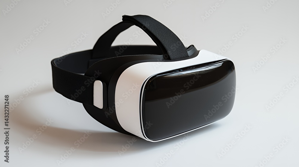 Sleek virtual reality headset on a minimalist background. Sleek virtual reality headset on a minimalist background.
