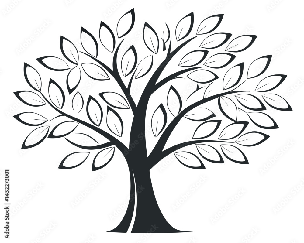 Obraz premium Monochrome Tree Vector Design