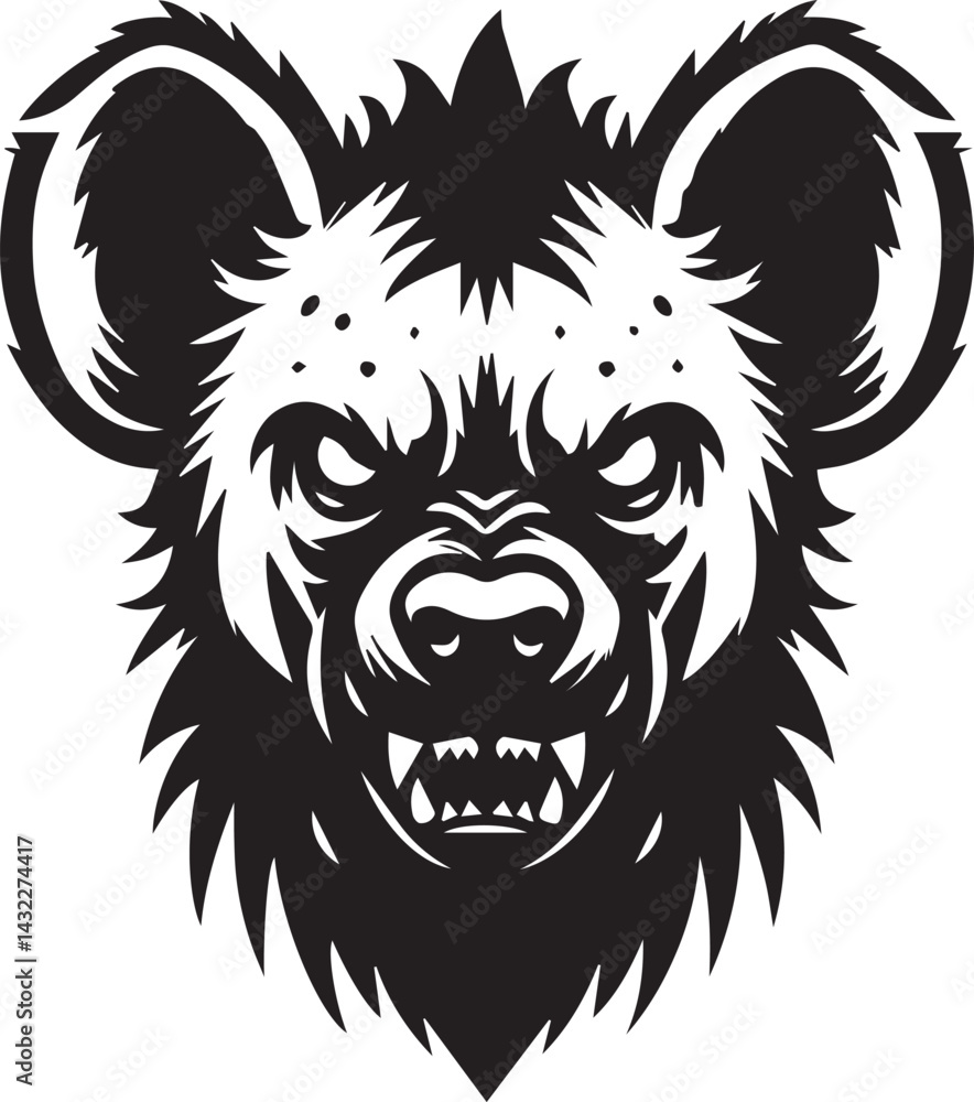 Obraz premium hyena head vector, hyena head logo silhouette vector