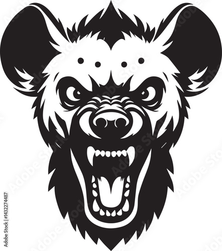 hyena head vector, hyena head logo silhouette vector