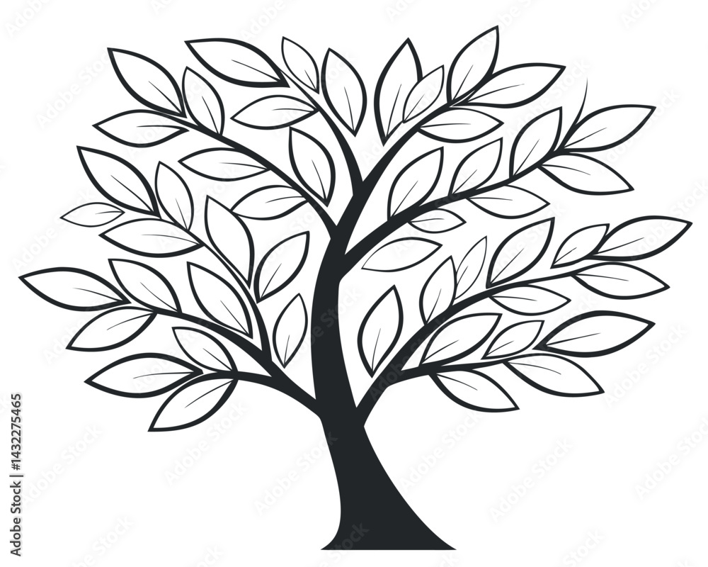 Obraz premium Monochrome Tree Vector Design