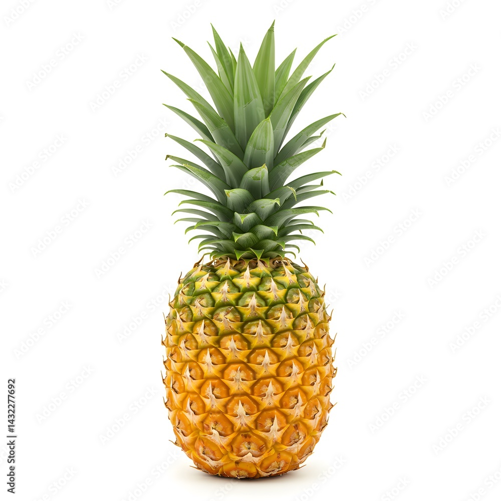 Fototapeta premium Whole pineapple isolated on white