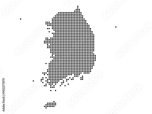 Dotted map of South Korea Medium