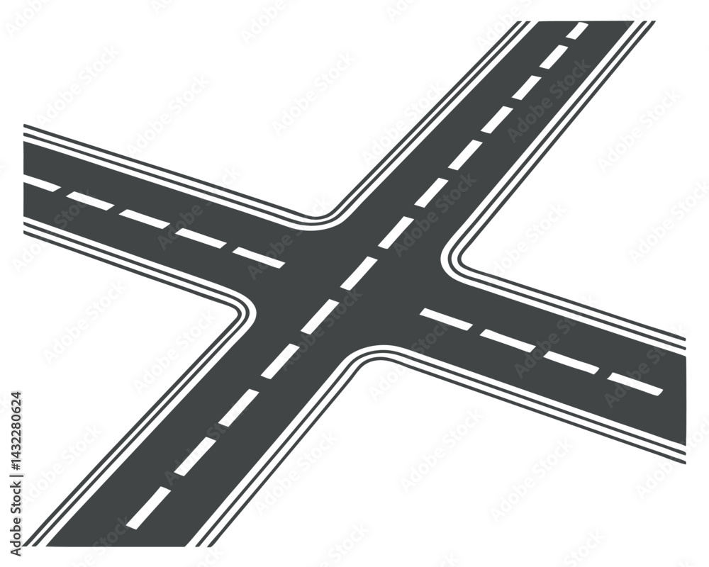 Fototapeta premium Road Roundabout Illustration for Traffic Management Concepts