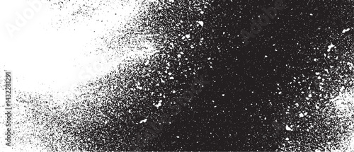 Monochrome texture composed of irregular graphic elements. Distressed uneven grunge background. Abstract vector illustration. Overlay for interesting effect and depth. Isolated on white background.