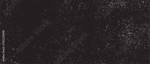 Monochrome texture composed of irregular graphic elements. Distressed uneven grunge background. Abstract vector illustration. Overlay for interesting effect and depth. Isolated on white background.