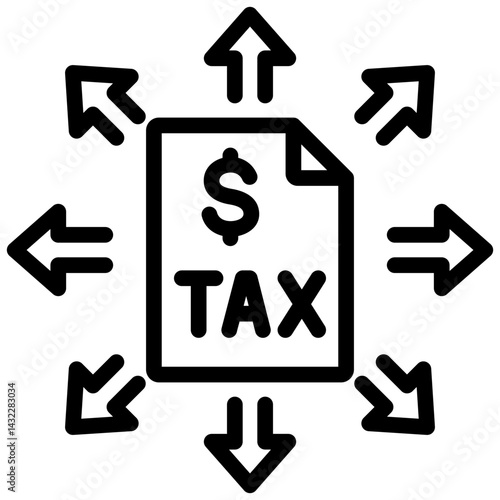 Tax Implication Outline Icon