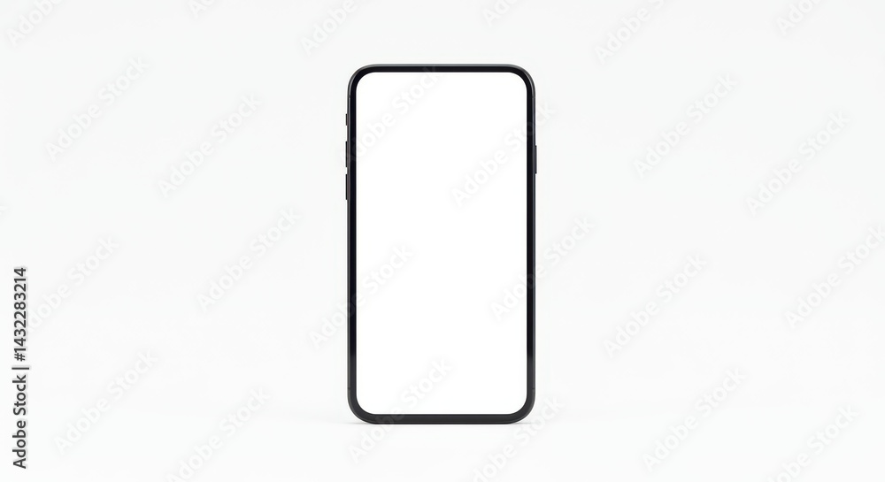 Smartphone mockup with blank screen on white background Smartphone mockup with blank screen on white background