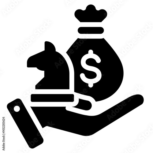 Funding Strategy Solid Black Icon