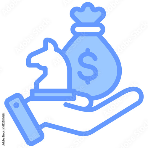 Funding Strategy Lineal Blue Icon