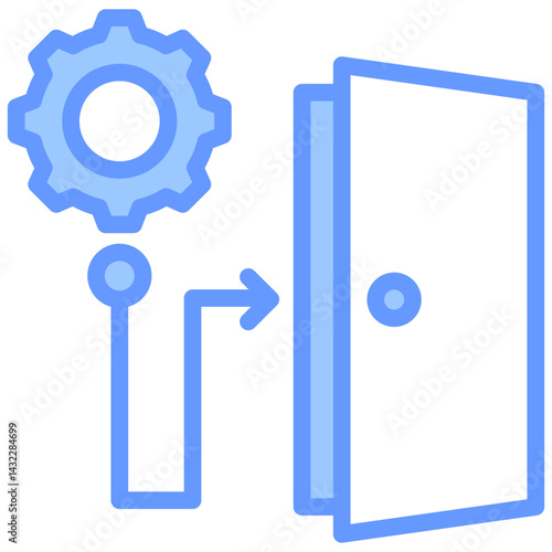 Exit Strategy Lineal Blue Icon